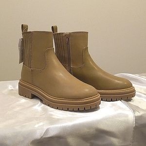 Boots Tan Memory Foam Comfy Slouchy Combat Moto